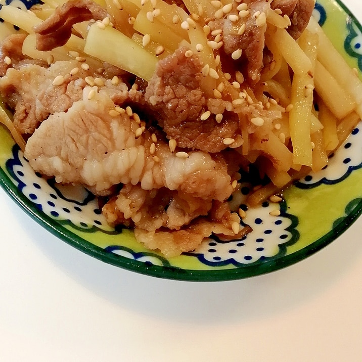 節約☆大根の皮と豚肉のきんぴら炒め☆